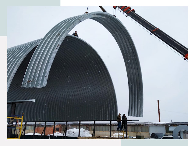 Полукруглые ангары в Балаково